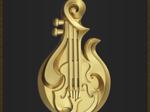 Musical Mandolin Pendant 3D 打印模型