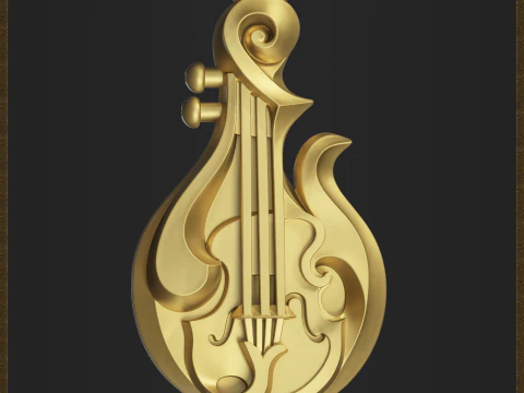 Musical Mandolin Pendant 3D Print Model