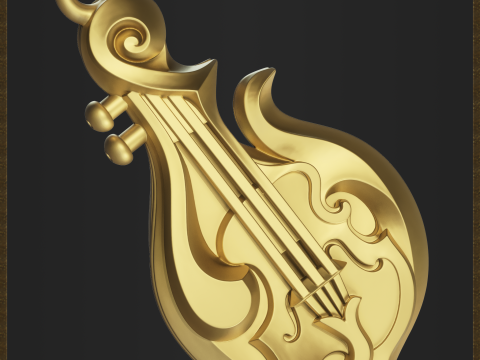 Musical Mandolin Pendant 3D 打印模型
