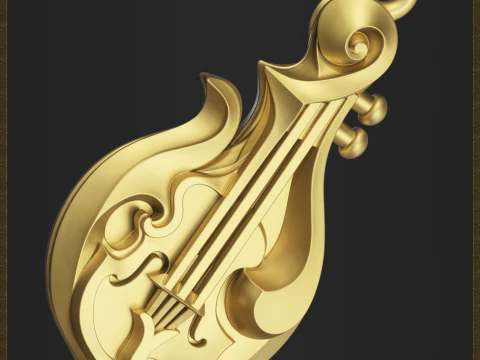 Musical Mandolin Pendant 3D Print Model