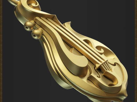 Musical Mandolin Pendant 3D Print Model