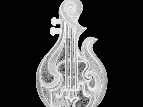 Musical Mandolin Pendant 3D Print Model