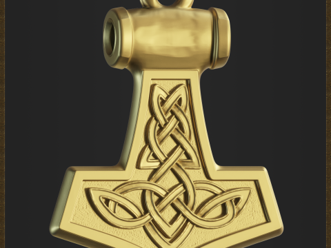 Thor Hammer Viking Pendant Model do druku 3D
