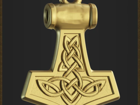Thor Hammer Viking Pendant 3D Print Model