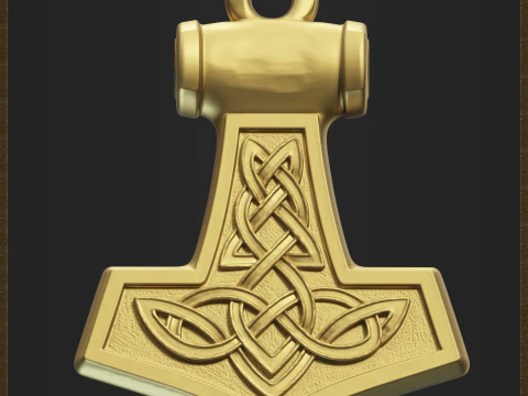 Thor Hammer Viking Pendant 3D Print Model