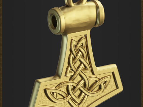 Thor Hammer Viking Pendant Model do druku 3D