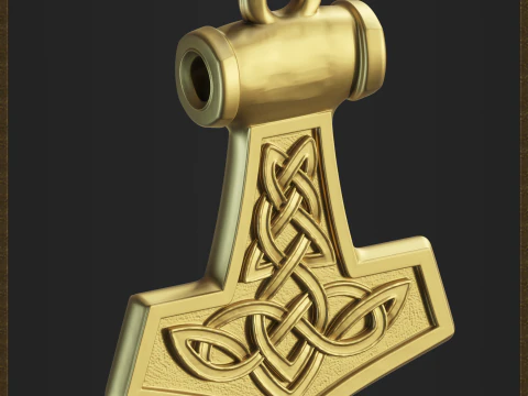 Thor Hammer Viking Pendant 3D Print Model