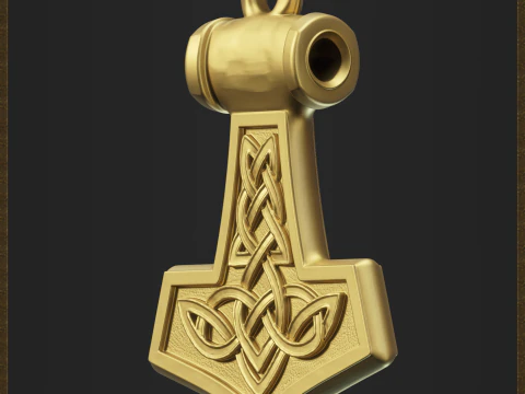 Thor Hammer Viking Pendant 3D Print Model