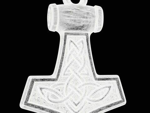 Thor Hammer Viking Pendant 3D Print Model
