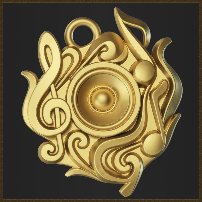 Music Symbol Amulet 3D 打印模型 .c4d .max .obj .3ds .fbx .stl .blend