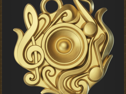 Music Symbol Amulet 3D-printmodel