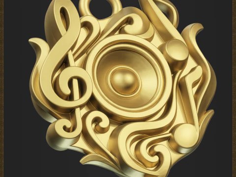 Music Symbol Amulet 3D Print Model