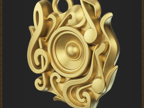 Music Symbol Amulet 3D 打印模型