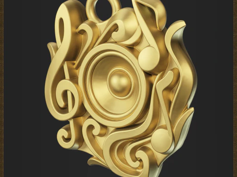 Music Symbol Amulet 3D Print Model