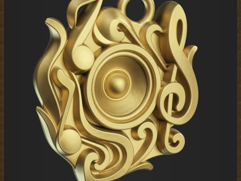 Music Symbol Amulet 3D Print Model