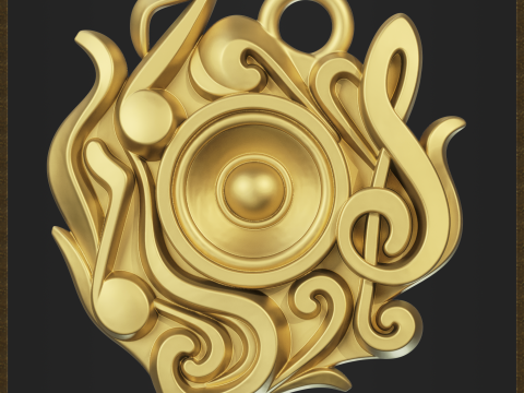 Music Symbol Amulet 3D 打印模型