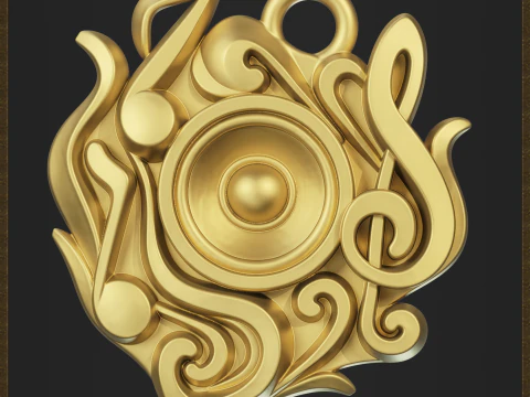 Music Symbol Amulet 3D Print Model
