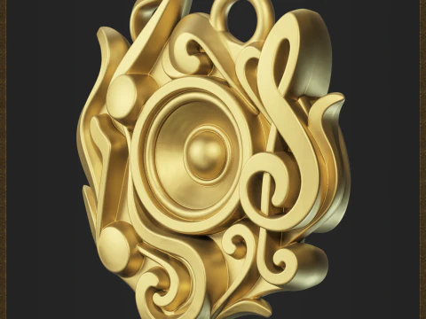 Music Symbol Amulet 3D Print Model