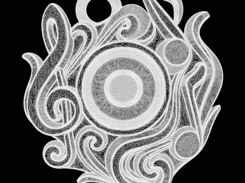Music Symbol Amulet 3D Print Model