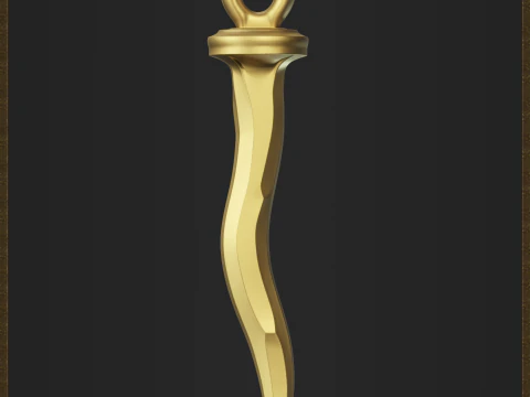 Nail Curved Charm 3D Print Model