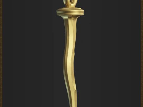 Nail Curved Charm 3D Print Model