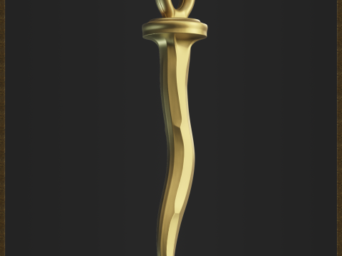 Nail Curved Charm 3D Print Model