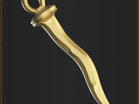 Nail Curved Charm 3D Print Model