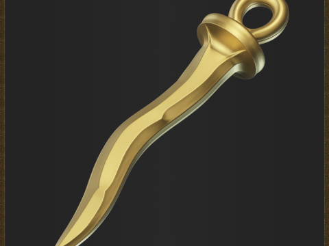 Nail Curved Charm 3D Print Model