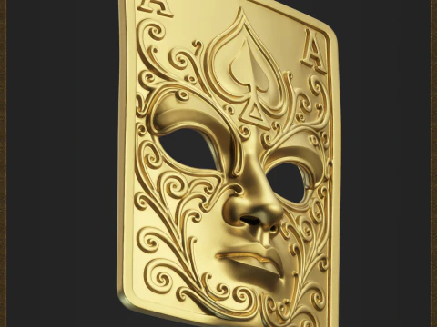 Maschera di asso di picche decorata con carte da gioco Modello di stampa 3D