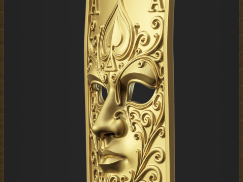 Ornate Playing Card Ace of Spades Mask 3D-printmodel