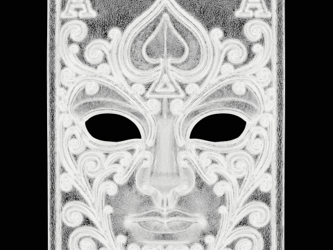 Ornate Playing Card Ace of Spades Mask 3D-printmodel