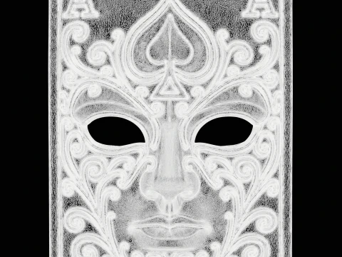 Maschera di asso di picche decorata con carte da gioco Modello di stampa 3D