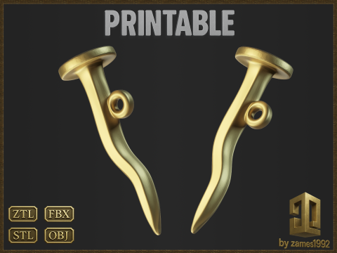 Curved Nail Pendant 3D Baskı Modeli