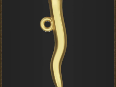 Curved Nail Pendant 3D Print Model