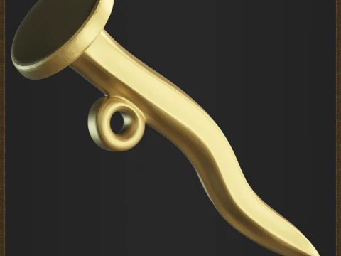 Curved Nail Pendant 3D Print Model