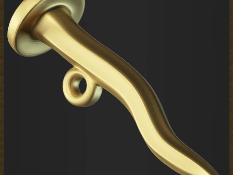 Curved Nail Pendant 3D Print Model