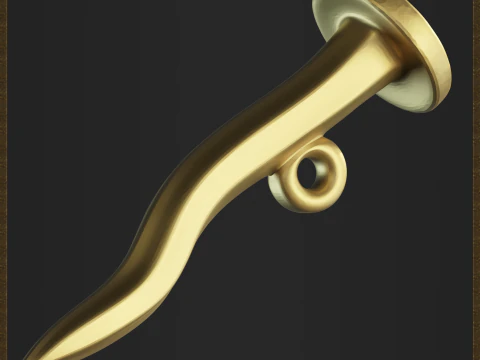 Curved Nail Pendant 3D Print Model