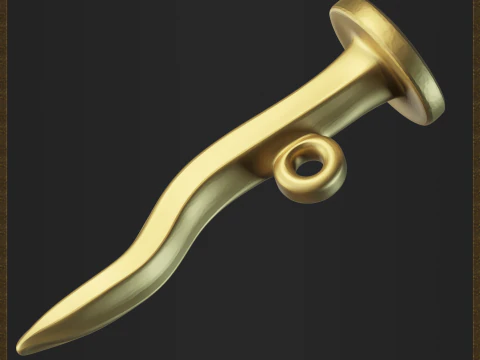Curved Nail Pendant 3D Print Model