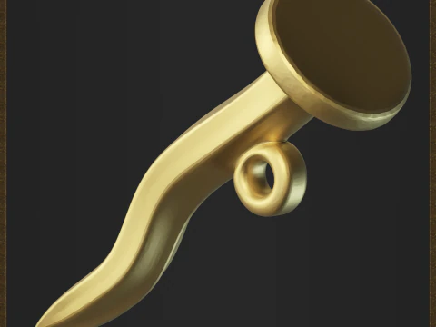 Curved Nail Pendant 3D Print Model