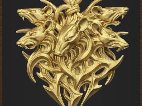 Rat King Mice Tribal Pendant Modelo de Impressão 3D