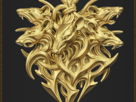 Rat King Mice Tribal Pendant 3D Print Model