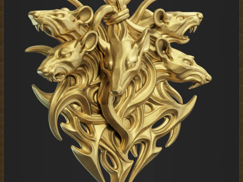 Rat King Mice Tribal Pendant 3D Print Model