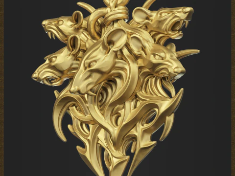 Rat King Mice Tribal Pendant 3D Print Model