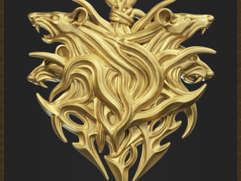 Rat King Mice Tribal Pendant Modelo de Impressão 3D