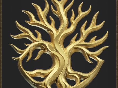 Tree of Life Pendant 3D Print Model