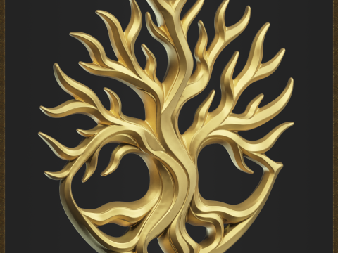 Tree of Life Pendant 3D Print Model