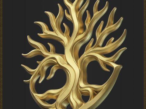 Tree of Life Pendant 3D Print Model