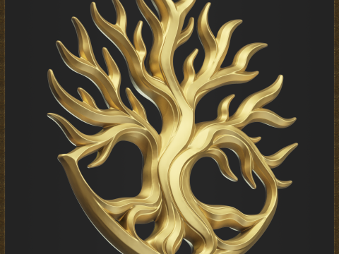Tree of Life Pendant 3D Print Model