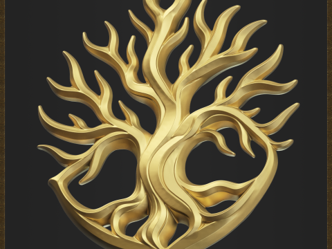 Tree of Life Pendant 3D Print Model