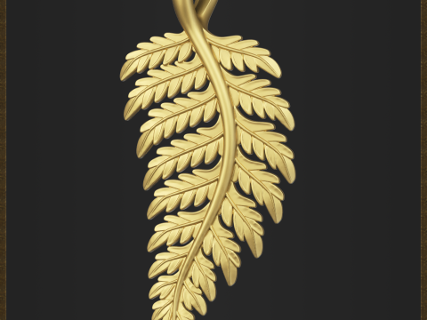 Elegant Leaf Pendant 3D Print Model